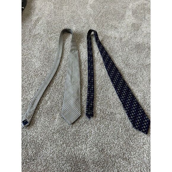 Equestrian Firenze Lot Of 2 Men's Necktie Silk Made In Italy - Picture 2 of 8